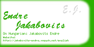 endre jakabovits business card